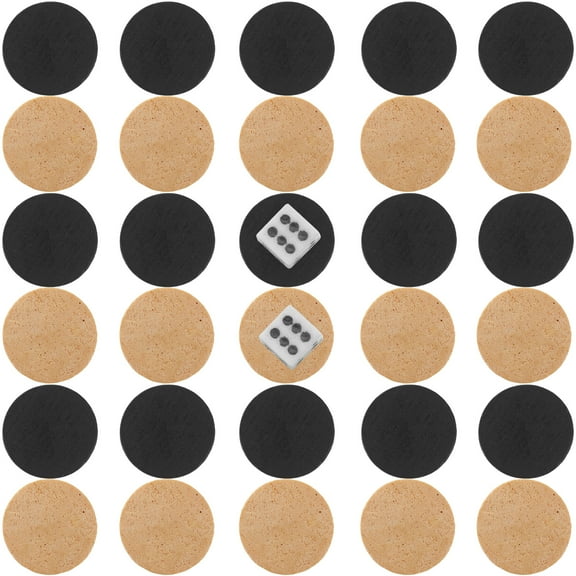 1 Set Wooden Backgammon Pieces Chess Checkers Board Game Accessories