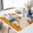 thumbnail image 3 of Thanksgiving Scare Crow Placemats Set of 6 Vintage Pumpkin Leaf Linen Texture Heat Insulated Linen Place Mats, Washable Stain-Proof Table Mats for Dining Tables Holiday Decor 13x19inch, 3 of 9