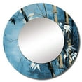 thumbnail image 2 of Designart "Serenity In A Forest Of Blue Bamboo" Bamboo Rund Mirror For Wall Decor - Large Blue Round Printed Mirror -Traditional Round Living Room Mirror - 36" x 36", 2 of 6
