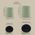thumbnail image 3 of LEDREM Set of 2 Round Storage Ottomans, Teddy Fleece Vanity Stools with Removable Lid, Footrest & Coffee Table, for Living Room, Bedroom, Laurel Green, 3 of 6
