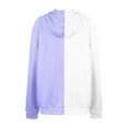 thumbnail image 3 of KIHOUT Chandails à Capuche Mode pour Femmes Manches Longues Imprimé en Blocs de Couleur Chandail Ample à Cordon de Serrage Automne Hiver avec Poche, Taille p-3TG, 3 of 4