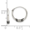 thumbnail image 2 of Primal Silver Sterling Silver Antiqued Hoop Earrings, 2 of 4