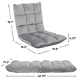 thumbnail image 2 of ZENY 14-Level Adjustable Folding Floor Chair, Reclining Lazy Sofa Chair with Padded Cushion, Gaming Lounge Chair for Living Room, Bedroom and Reading, Gray, 2 of 8