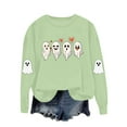 thumbnail image 2 of Halloween Sweatshirts for Womens Crewneck Ghost Printed Shirts Fall Winter Long Sleeve Sweaters Casual Blouses Loose Sweatshirt Pullover Top Halloween Costumes, 2 of 8