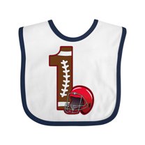 Inktastic First Birthday Red Football Helmet Boys or Girls Baby Bib