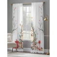 thumbnail image 3 of Christmas Sheer Curtains 108 Inch Length 2 Panels Set, Xmas Gnomes Tree Snowflake Botanical Voile Window Treatment Semi Sheer Long Curtains Drapes for Bedroom/Living Room/Kitchen 52"x108"x2, 3 of 7
