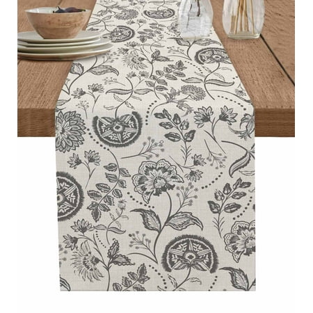 

Spring Floral Table Runner Vintage Summer Botanical Farmhouse Tablerunners 18 x 72 Inch Table Decorations Tabletop Scarf for Summer Gathering Holiday Farmhouse Kitchen Dining Decor