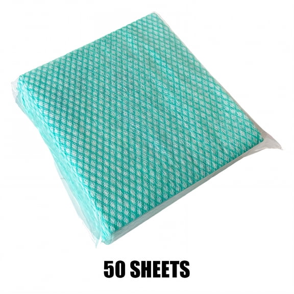 AUQ 50Pcs Reusable Paper Towels,Resilient Weaving Dusting Cloths,Hydro-Lock Texture Kitchen Wash Cloths for Dishes,Green