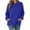 Blue, variant on Women Geometric Jacquard Textured Sweatshirt Crewneck Oversized Pullover Top with Pockets