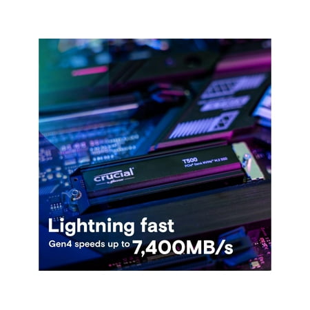 Crucial - T500 2TB Internal SSD PCIe Gen 4x4 NVMe M.2 with Heatsink for PS5