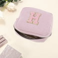 thumbnail image 3 of Unique Bargains 1 Pc Letter H Pattern Makeup Bag for Travel Pink Corduroy, 3 of 6