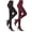 Black & Burgandy, variant on 2 Pairs Semi Opaque Tights for Women - 70D Microfiber Control Top Pantyhose, 1Black1Coffee, L