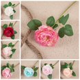 thumbnail image 4 of POINTERTECK Simulation Flower Realistic No Watering Non-fading Aesthetic Decorative Artificial Western Roses Wrapped Core Peony Living Room, 4 of 8