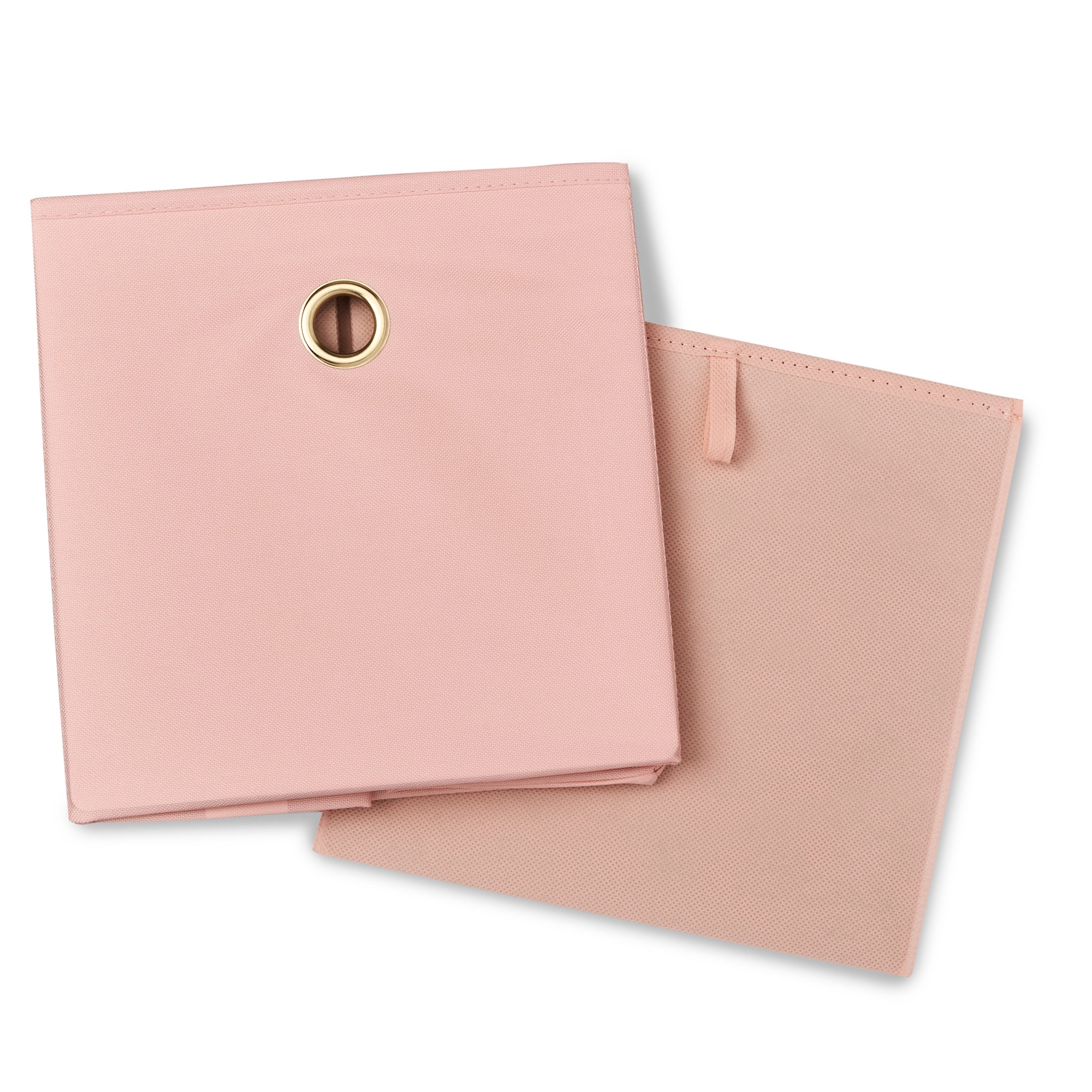 (2 pack) (2 pack) Mainstays Collapsible Fabric Cube Storage Bin, Pearl Blush, 1 Count