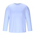 thumbnail image 1 of pstuiky camisas de manga larga para hombre, Camiseta/camiseta de cuello redondo de manga larga de color sólido transpirable de verano top de hombre xl, 1 of 4