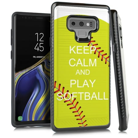 - For Samsung Galaxy Note 9 Case, OneToughShield ® Dual Layer ShockProof Protector Phone Case with Brushed Texture - Keep Calm Softball