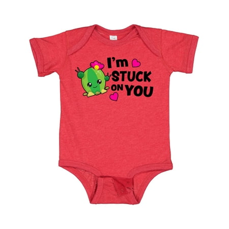 

Inktastic I m Stuck on You with Cactus and Hearts Valentine Gift Baby Girl Bodysuit