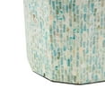 thumbnail image 5 of DecMode Blue Mother of Pearl Shell Drum Handmade Mosaic Inlay Side End Accent Table, 13" x 13" x 19", 5 of 14