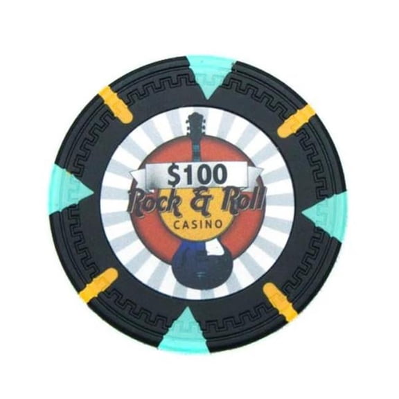Brybelly  13.5 g Rock & Roll Clay Composite 1 Dollar Poker Chips - Pack of 25