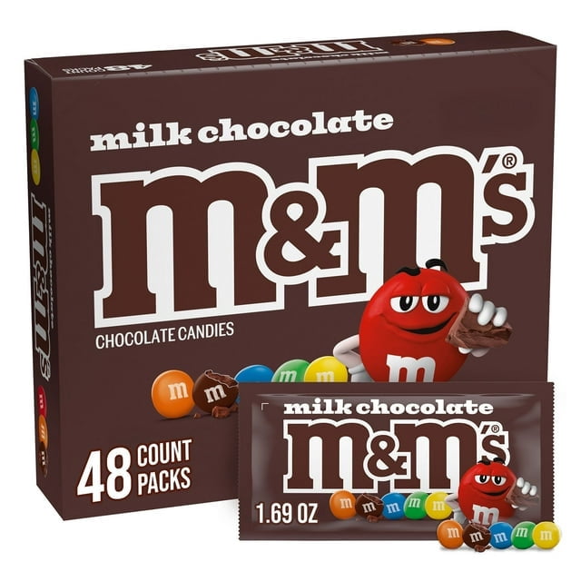 M&M'S Milk Chocolate Candy, Full Size, 1.69 oz., 48 pk. With White Bowl By OMA
