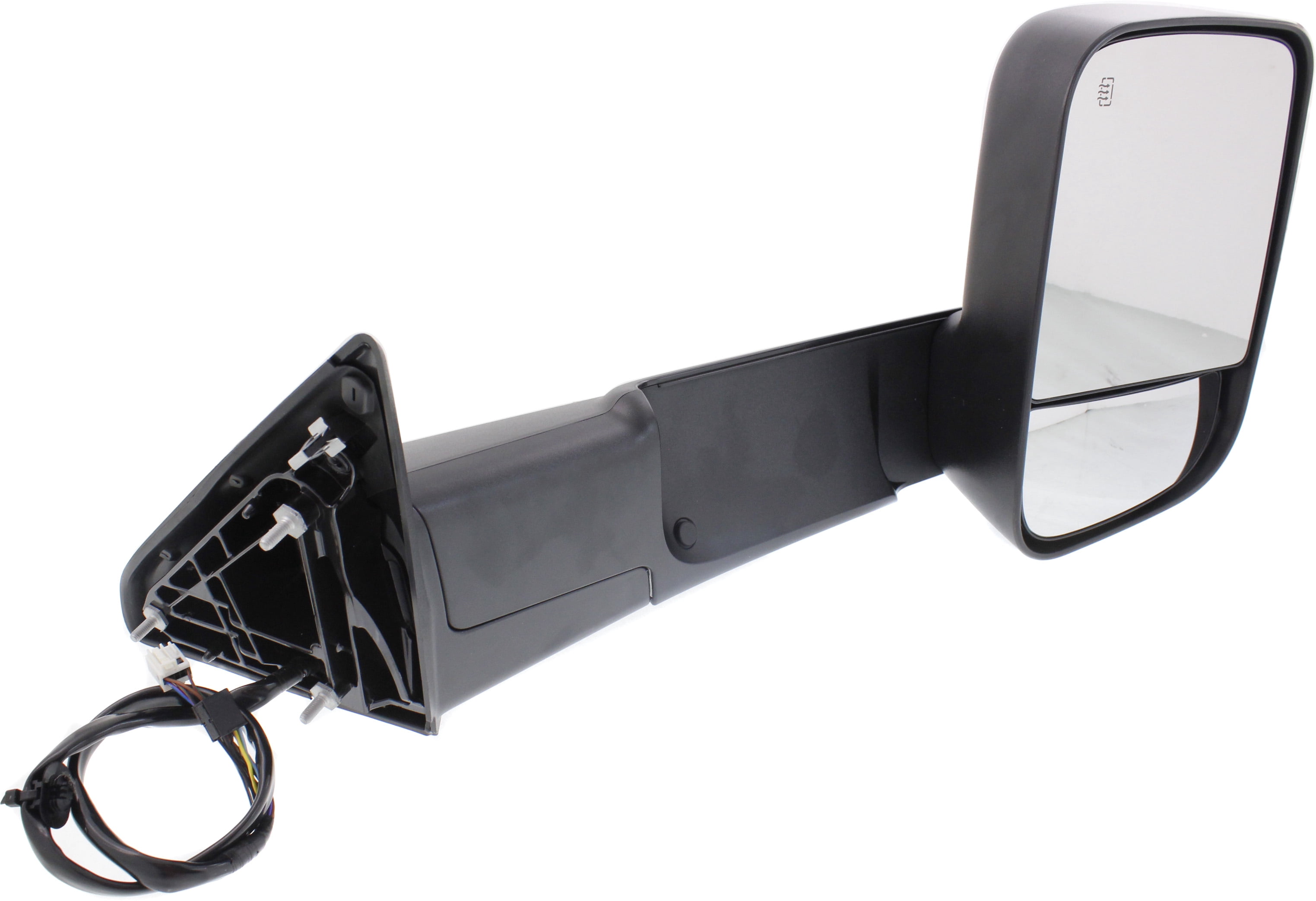 Towing Mirror Compatible With 2013-2018 Ram 2500 3500 Right Passenger Side Heated w/ Blind Spot Corner Glass In-housing Signal Light Textured Black Kool-Vue