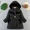 thumbnail image 2 of Vividxx Girl's Winter Coat Jacket Kids Toddler Baby Unisex Patchwork Spring Winter Cute Coat Hooded Padded Jacket Outwear Toddler Boys Girls Clothes 4-5 Years, 2 of 3