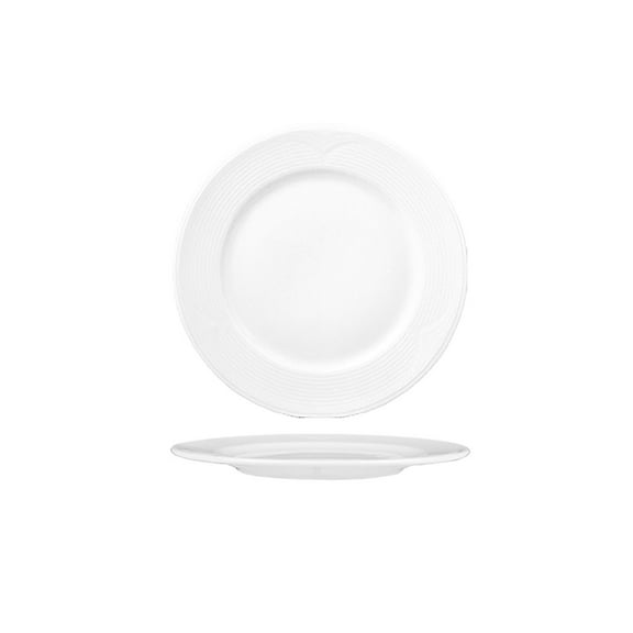 Turgla Porcelain Saturn dia.12.5" Round White Porcelain Plate (Set of 6) (STR32DU00)