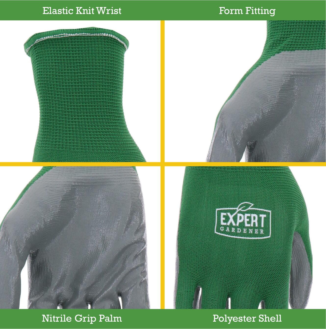 Expert Gardener 5 Pair Nitrile Garden Gloves, Medium