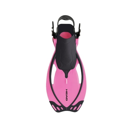 HEAD Pirate Dry Youth Pink Snorkeling Scuba Mask Flippers Set w/ Travel Bag,