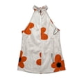 thumbnail image 3 of Fshinging Women's Floral Print Halter Neck Tank Top Casual Sleeveless Blouse Light Yellow L, 3 of 4