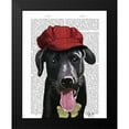 thumbnail image 2 of Fab Funky 15x18 Black Modern Framed Museum Art Print Titled - Black Labrador With Red Cap, 2 of 5