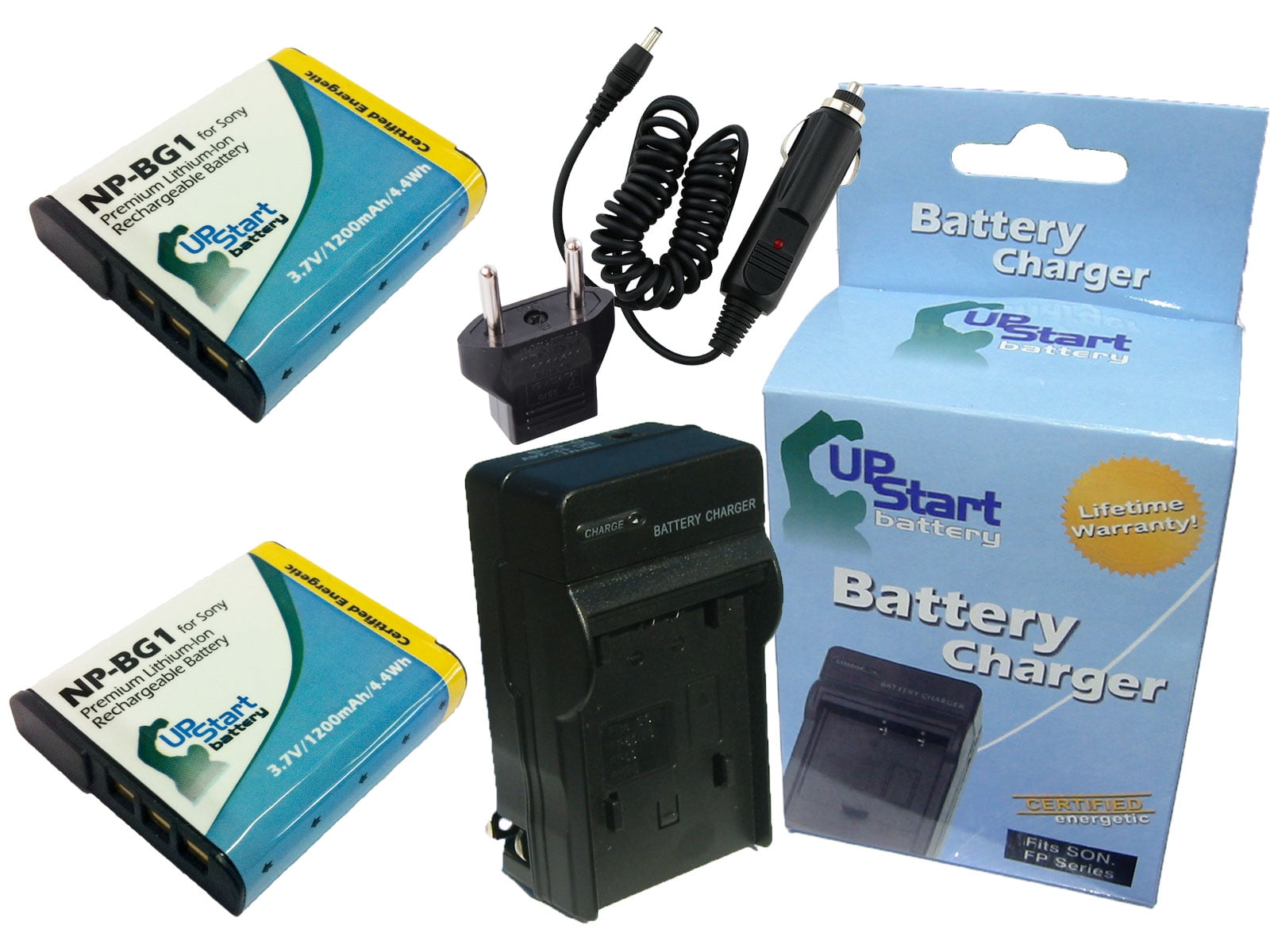 Replacement for Sony NP-BG1 Digital Camera Batteries and Chargers Sony Cyber-Shot DSC-W120 Battery and Charger 1200mAh, 3.7V, Lithium-Ion