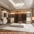 thumbnail image 3 of iSunirm 5FT Closet System with 3 Wooden Drawers, Reversible Closet Organizer with Hanging Rod & Shelf Tower, Sturdy Wardrobe Closet Garment Rack for Bedroom/Closet, 60"W x 80"H x 15"D, White, 3 of 11