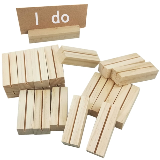 Titular de la imagen de madera Nota Pads Clips de notas Simple Estilo Tarjeta Funda para el hogar Decoraciones Artes y manualidades Placa Soportes para mostrar 20 piezas Inevent HA012721-00