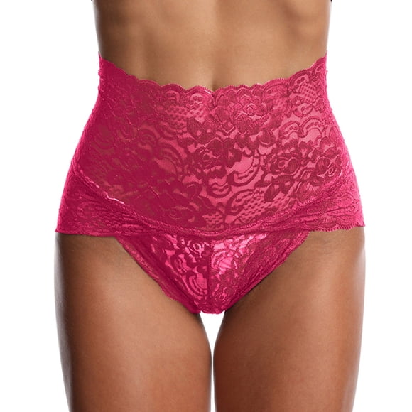 HUITKMM Underwear Lace Mesh Transparent Women Underwear Plus Size High Waist Panty Panties