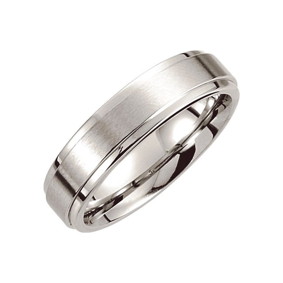 Cobalt Size 8.5 6mm Polished Ridged Band Ring