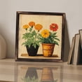 thumbnail image 3 of Marigolds Pots Orange Yellow Blooms Wooden Sign Wall Plaque - Vintage Art Decoration, Wall Decoration - Ideal Gift For Home Decoration, Living Room, Bathroom, Bedroom, Garden, Dining, Bar, Cafe, Fe, 3 of 7