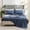 Dark Blue, variant on Queen Sheet Set Brushed Microfiber 3 Piece Bedding Solid Color, Soft Fitted Bed Sheet and Pillowcases, Khaki Tan Beige Easy Wash Bed Linen Set