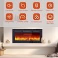 thumbnail image 4 of Ourlova 36-Inch Wide Black Wall-Mounted Electric Fireplace With Remote Control Touch Screen, 4 of 10