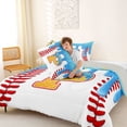 thumbnail image 4 of Erosebridal Waffle Drip Letter P Queen Comforter Set, Cute Baseball Sport Bedding Comforter Set for Girls and Boys, Gray Reversible 3pcs, 1 Comforter and 2 Pillowcases, 4 of 6