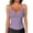 Purple, variant on Women's V Neck Ribbed Racerback Tank Tops Fixed Thin Strap Form Fitting Longline Solid Color Workout Yoga Layering Camis(White, S)