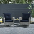 thumbnail image 2 of COSCO Outdoor Living Steel Woven Wicker Patio Lounge Chairs, 2-pack, Gray Wicker and Navy Cushion, 2 of 15