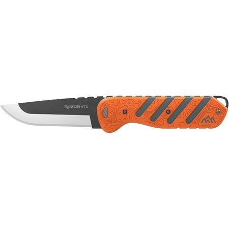 Outdoor Edge Razor HTX Fixed Blade Knife 3.5 5 Drop Point 420J2 Gray Blade ABS Polymer Handle Orange