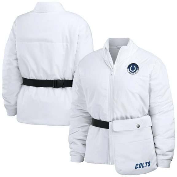 Women's WEAR by Erin Andrews  White Indianapolis Colts Packaway Full-Zip Puffer Jacket