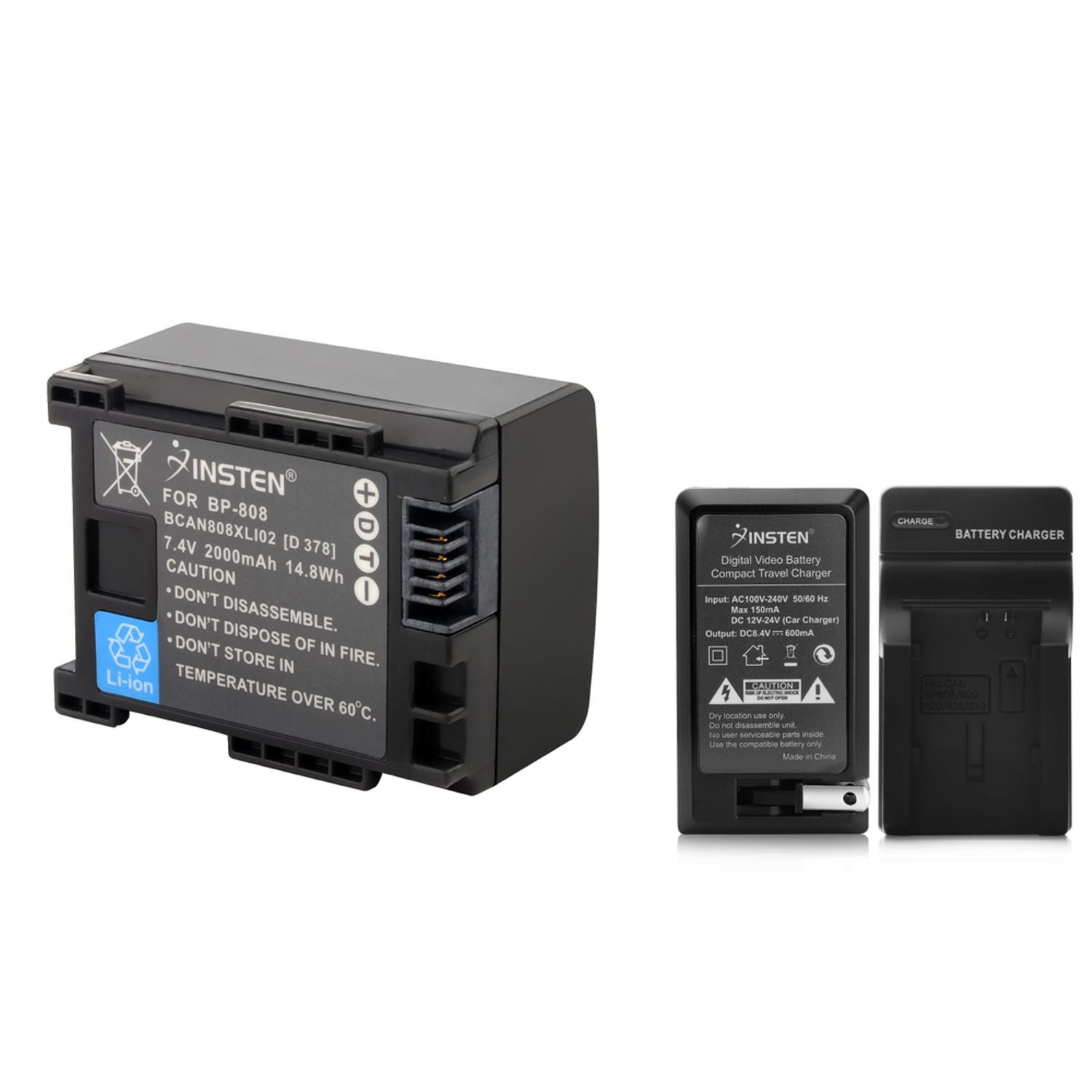 Compatible with Canon FS100 VIXIA HF G20 XA10 HF G20 FS200 VIXIA HF G10 VIXIA HF200 HG20 VIXIA HF20 HF G10 100-240V Replacement for Canon BP-819 BP-808 BP-809 BP-827 Digital Camcorder Chargers
