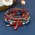 thumbnail image 1 of 1 PCS Bohemian Stackable Bead Bracelets, Women's Stretch Multilayer Crystal Beaded Lucky Protection Evil Eye Bracelet Set C01, 1 of 1
