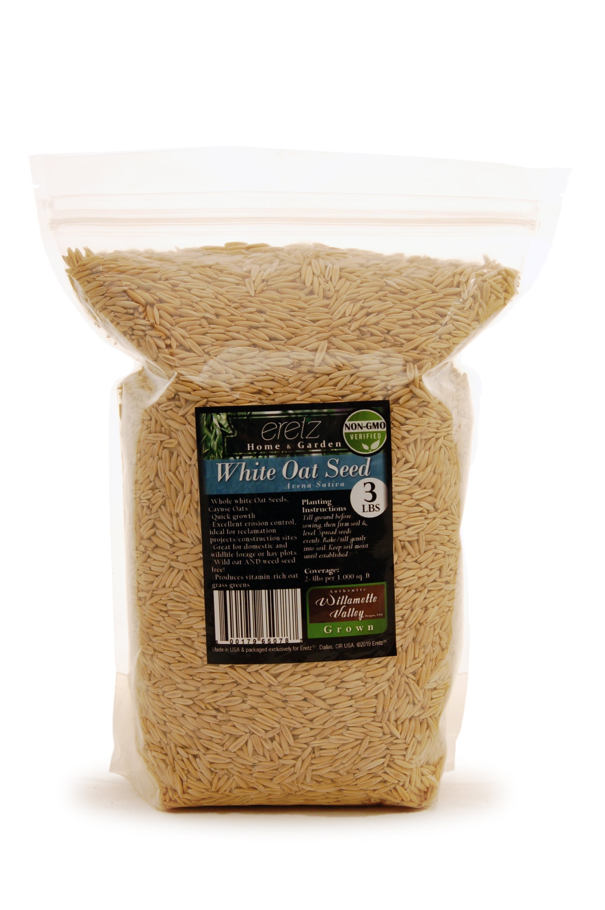 (22038) Eretz Oregon Grown Grass Seed - White Oat Seed (3lbs) - Walmart.com