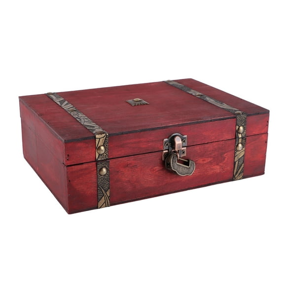 Verdant Touch Boîte de rangement avec serrure - Boîte à bijoux rétro - Pour le quotidien - Avec serrure - Boîte cadeau en bois