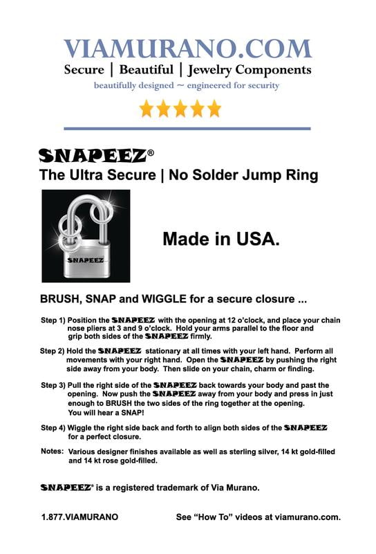 Snapeez II ULTRAPLATE Imitation Rhodium Hard Open Jump Ring 12mm Heavy Gauge (Pk 25). Made in USA.