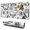 Halloween Vintage Trick, variant on Long Mouse Pads for Desk,Halloween Witch Spooky Icons Pattern Desk Mats on Top Of Desks, Desk Mouse Pad Extra Large with 3mm Non-Slip Base and Stitched Edge for Gaming,Office,Work,Home 31.5x11.8in